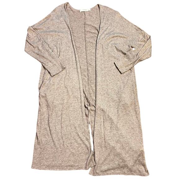 Rokoko by Daz Lightweight Duster Cardigan Womens Size Medium USA Tan Casual Soft - Picture 1 of 5